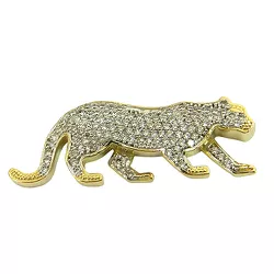 Pingente Pantera em Ouro 18k com Pedras de Zircônia - J06201808 - RDJ Joias