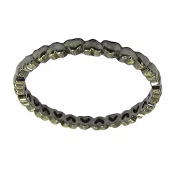 Anel Aparador de Aliança modelo Coração em Ouro 18K Ródio Negro - J07600902 - RDJ Joias
