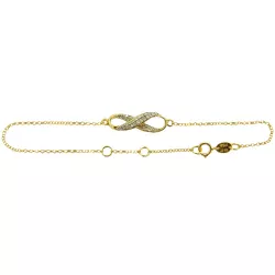 Pulseira Infinito Amor Eterno de ouro 18k com Brilhantes - J07600979 - RDJ Joias