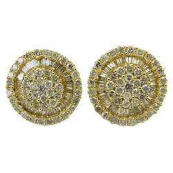 Brincos estilo Pizza em Ouro 18K com 86 Brilhantes - J10402925 - RDJ Joias