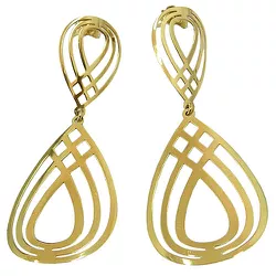 Brinco Comprido Vazado de Ouro 18K - J10801427 - RDJ Joias