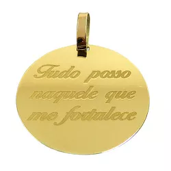 Medalha Tudo posso naquele que me fortalece Ouro 18K - J10801629 - RDJ Joias