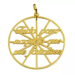 Medalha de Ouro 18K Tudo posso naquele que me fortalece - J10801688 - RDJ Joias