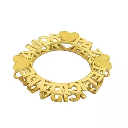 Mandala Dupla Face Paz, Amor e Felicidade Ouro 18K - J10801728 - RDJ Joias