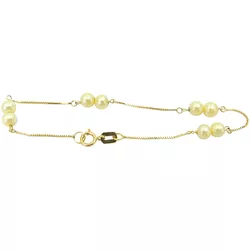 Pulseirinha Infantil Veneziana em ouro 18K com Pérolas - J11000009 - RDJ Joias