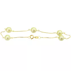 Pulseira Veneziana de Ouro 18K com Pérolas - J11000045 - RDJ Joias