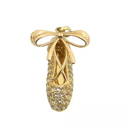 Pingente Sapatilha de Ballet em Ouro com Zircônia - J12700996 - RDJ Joias