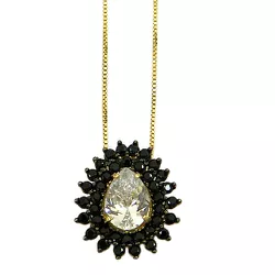 Gargantilha com Pingente Ouro 18K com Pedras Sintéticas - J12701623 - RDJ Joias