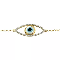Pulseira Feminina de Olho Grego Ouro 18k com Zircônia - J12701738 - RDJ Joias