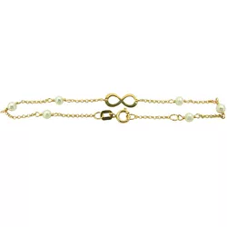 Pulseirinha Infantil Infinito de ouro 18K com Pérolas - J12800674 - RDJ Joias