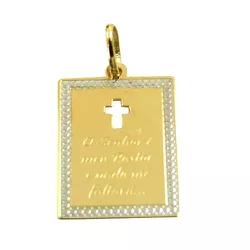Pingente O Senhor é meu Pastor Ouro 18K - J14500688 - RDJ Joias