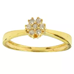 Anel Chuveirinho de Flor em Ouro 18K com Diamantes - J15100067 - RDJ Joias