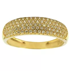 Anel Pavê de Ouro 18K com Zirconia - J15301043 - RDJ Joias