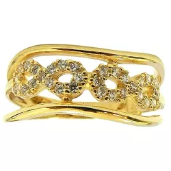 Anel Infinito do Nosso Amor em Ouro 18K com Zircônia - J15301243 - RDJ Joias