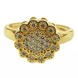 Lindos Anéis Femininos de Ouro Amarelo 18K cravejados com Zircônias - J15301284 - RDJ Joias