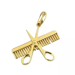 Pingente Pente e Tesoura de Cabeleireiro em Ouro 18K - J16800003 - RDJ Joias