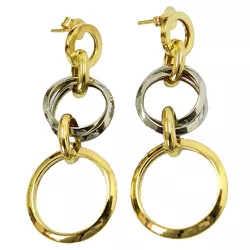 Brinco Cascata em Ouro Branco e Amarelo - J17000081 - RDJ Joias