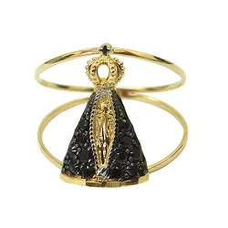 Anel de N. Sra Aparecida em Ouro 18K com Safiras - J17300023 - RDJ Joias