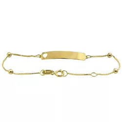 Pulseirinha de Bolinha com Plaquinha Ouro 18K 750 - J18000108 - RDJ Joias