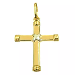 Pingente Crucifixo de Ouro Branco e Ouro Amarelo 18K - J18000268 - RDJ Joias