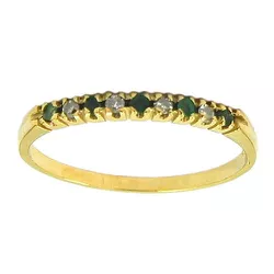 Meia Aliança em Ouro 18K com Esmeraldas e Brilhantes - JAR000721-4 - RDJ Joias