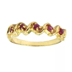 Meia Aliança Ouro 18K com Rubis - JAR000723-0 - RDJ Joias