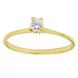 Anel Solitário de Ouro 18K com Diamante - JAR000821-7 - RDJ Joias