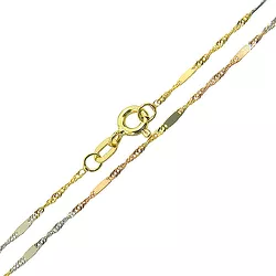 Corrente Italiana Feminina Três Tons de Ouro 18K 45cm - JC003141-7 - RDJ Joias