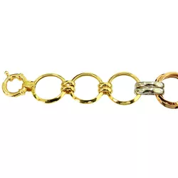 Pulseira Três Tons de Ouro 18K Feminina - JP0004411-4 - RDJ Joias