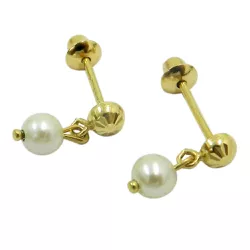 Brinco Infantil em Ouro com Pérolas - J00200366 - RDJ Joias