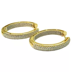 Argola em Ouro 18k Grande com Zircônias - J03002213 - RDJ Joias