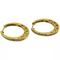 Argola Grande em Ouro com Zircônias - J03002403 - RDJ Joias