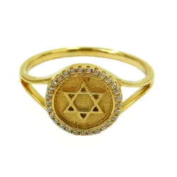 Anel em Ouro 18k Estrela de Davi com Zircônias - J05000077 - RDJ Joias