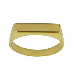 Anel em Ouro 18k Retangular em Chapa Alta 4.0x2.0mm - J10801833 - RDJ Joias
