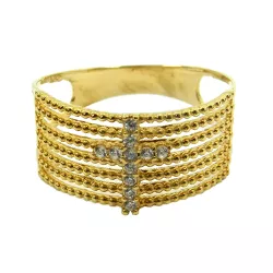 Anel em Ouro 18k Vazado Cruz com Zircônias - J12801221 - RDJ Joias