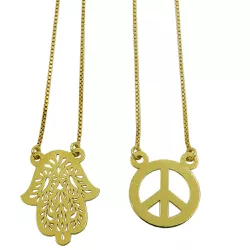 Escapulário de Ouro 18k Paz e Amor - J14700039 - RDJ Joias