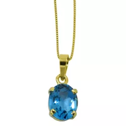 Pingente em Ouro 18k com Topázio Azul natural - JPGR001321-0 - RDJ Joias