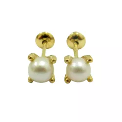 Brinco em Ouro Infantil Pérola - J00200510 - RDJ Joias