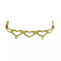 Cabide para pingente 3 Corações de Ouro - J18000353 - RDJ Joias