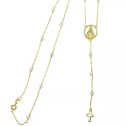 Terço em Ouro 18k N Senhora Aparecida com Pérolas - J18200461 - RDJ Joias