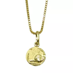 Pingente de Batismo em Ouro 18K Maciça 0.9g 9.0mm - J03100230 - RDJ Joias