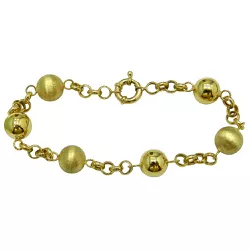 Pulseira de Ouro Feminina Bolas Foscas e Polidas 9.0mm - J06101220 - RDJ Joias