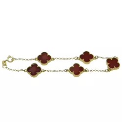 Pulseira em Ouro 18k Feminina com Trevos 6.1g 10.5mm - J01000665 - RDJ Joias