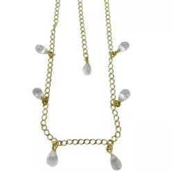 Gargantilha em Ouro 18k 0,750 Choker com Gotas de Cristais - J12702188 - RDJ Joias