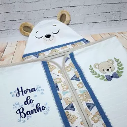 Toalha de Banho com capuz Bichinho - Ursinho - BIC... - Reart Baby