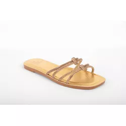 Rasteira Tiras Cristal Ouro Ref. 0979.09931 - REGIMATTOS