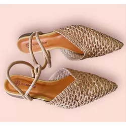 Sandalia Rasteira Slingback Antique Ref. 09921.099... - REGIMATTOS