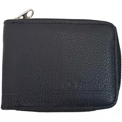 Carteira Masculina Ziper Fasolo Couro Preto Textur... - REGIMATTOS
