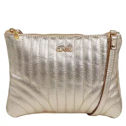 Bolsa Feminina Classe Couro Croosbody Eva Ouro Ref... - REGIMATTOS