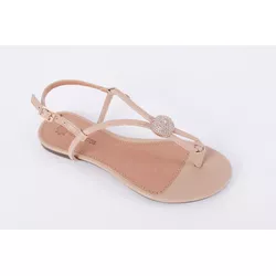 Sandalia Rasteira Elegance Areia Ref. 09941.09991 - REGIMATTOS